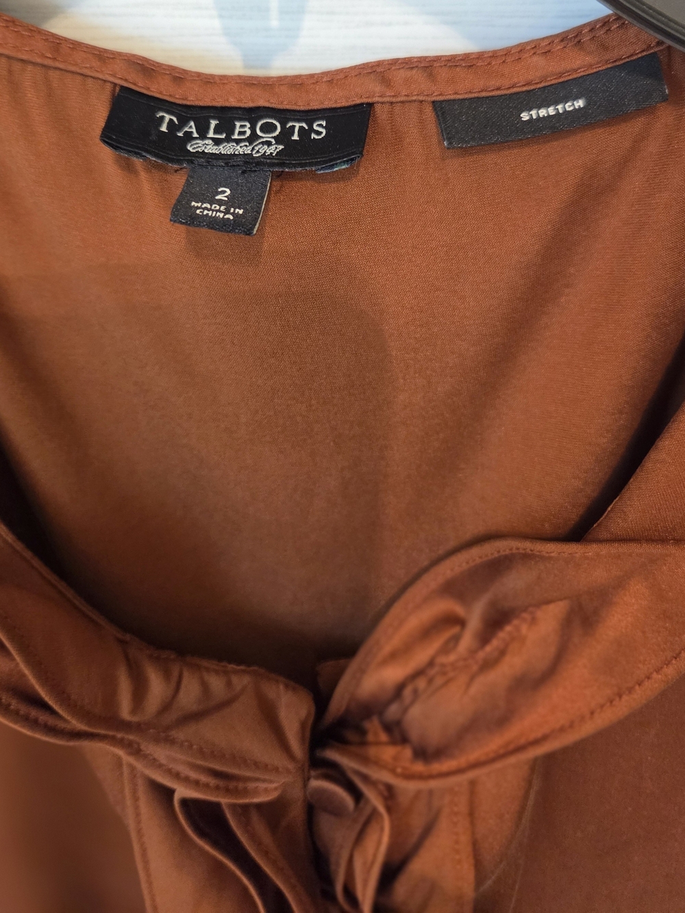 Talbots Rust Ruffle-Front Sleeveless Camisole Size 2 - Picture 5 of 8